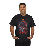 Guerrero Warrior Unisex Heavy Cotton Tee Tribal Strength Mythical Art Design Bold Red Battle Graphic Streetwear for Fighters, Heroes, and Cultural Legends