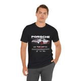 Porsche High-Performance Track Machine Blueprint Design Unisex Heavy Cotton Tee Powerful Street Racing Inspired Graphic Shirt