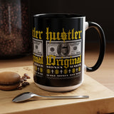 Hustler Original Money Maker Accent Coffee Mug 11oz 15oz Streetwear Bold Dollar Bill Graphic Motivational Entrepreneur Ceramic Cup