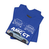 Silver Grand Tourer Coupe Artwork Unisex Heavy Cotton Tee High Performance Inspired Streetwear Graphic Shirt For Car Lovers And Modern Automotive Art Fans