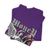 Money Bright Unisex Heavy Cotton Tee Angel Statue Graphic Gothic Streetwear Red Neon Aesthetic Artistic Fashion Statement T Shirt