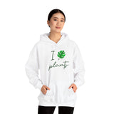 I Love Plants Hoodie Unisex Heavy Blend Sweatshirt Eco Friendly Botanical Leaf Design Gardening Nature Lover Sustainable Green Living Gift Pullover