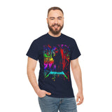 Reaper Of Neon Flames Unisex Heavy Cotton Tee Dark Energy Skull Design Powerful Streetwear Statement For Bold Rebels And Night Warriors