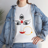 Divine Maa Durga Trinetra Minimal Art T Shirt Hindu Goddess Shakti Bhavani Devi Graphic Tee Spiritual Devotional Streetwear Navratri Festival Ethnic Indian Culture Unisex Cotton Casual Wear Gift For...