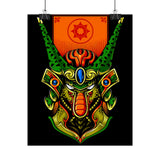 Cell Samurai Matte Vertical Poster Futuristic Japanese Warrior Wall Art Neon Cyberpunk Anime Decor For Gamers Tattoo Studios Living Rooms And Modern Home Interiors