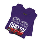 Shelby Red High Performance Muscle Coupe Blueprint Unisex Heavy Cotton Tee Retro Car Art Streetwear Gift for Gearheads Daily Wear Car Lovers Apparel