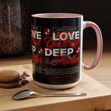 Love Yourself Deep Accent Coffee Mug 11oz 15oz Self Love Motivational Quote Cup Rose Graphic Positive Affirmation Daily Inspiration Empowerment Gift Mug