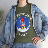 Rocket Science Rocks Unisex Heavy Cotton Tee Space Exploration T Shirt Astronomy STEM Education Science Lover Gift Astronaut Geek Nerd Graphic Top