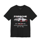 Porsche High-Performance Track Machine Blueprint Design Unisex Heavy Cotton Tee Powerful Street Racing Inspired Graphic Shirt