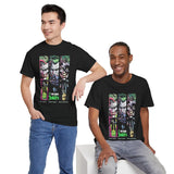 Three Chaos Faces Graphic T Shirt Dark Clown Villain Comic Style Streetwear Unisex Oversized Aesthetic Statement Tee