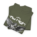 Fly High Angel Design Unisex Heavy Cotton Tee Streetwear Graphic T Shirt Spiritual Guardian Winged Warrior Style