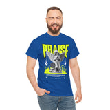 Praise Angel Statue Graphic Unisex Heavy Cotton Tee Spiritual Gothic Streetwear T-Shirt