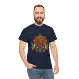 Kala Bhairav Mask Graphic T Shirt Mythical Cultural Warrior Spirit Inspired Tee Tribal Festival Art Streetwear Heavy Cotton Top