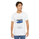 Blue Rally Inspired Performance Sedan Artwork Unisex Heavy Cotton Tee High Speed Streetwear Graphic Shirt For Car Enthusiasts And Automotive Art Lovers