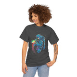 Galactic Dream Astronaut Neon Art Unisex Heavy Cotton Tee Bold Cosmic Streetwear Graphic T Shirt Vibrant Space Design Comfortable Classic Fit Everyday Wear Perfect Gift for Sci Fi Lovers and Creative Minds