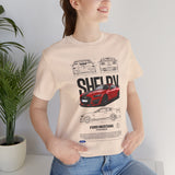 Red High Performance Muscle Coupe Blueprint Unisex Heavy Cotton Tee Retro Car Art Streetwear Gift for Gearheads Daily Wear Car Lovers Apparel