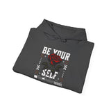 Be Your Self Rose Hoodie Comfortable Unisex Sweatshirt Motivational Streetwear Bold Floral Empowerment Design for Self Love Perfect Gift for Friends Birthdays Cozy Days Casual Wear