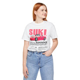 Pink Custom Roadster Blueprint Art Unisex Heavy Cotton Tee Retro Tuner Inspired Streetwear Graphic Shirt for Car Lovers and Daily Casual Wear