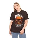 Wildfire Skull Flames Unisex Heavy Cotton Tee Gothic Inferno Graphic Bold Streetwear Motivational Statement T Shirt