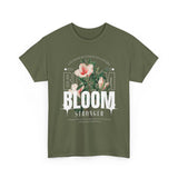 Bloom Stronger Floral Graphic Unisex Heavy Cotton Tee Comfortable Motivational Streetwear Inspirational Empowerment T Shirt Perfect Gift for Nature Lovers Self Growth Casual Wear