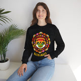 Unisex Kathakali Crewneck Sweatshirt Heavy Blend Pullover Kerala Traditional Dance Art Graphic Indian Culture Onam Festival Malayalam Heritage Design