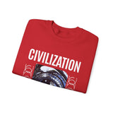 Civilization Eye Of Memory Graphic Unisex Heavy Blend Crewneck Sweatshirt Futuristic Visionary Streetwear Abstract Blue Eye Pullover