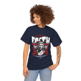 Faith Over Fear Jesus Crown Of Thorns Unisex Heavy Cotton Tee Christian Graphic Bold Religious Streetwear Motivational Bible Verse T Shirt