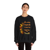 Unisex Ho’oponopono Sunflower Crewneck Sweatshirt Heavy Blend Pullover Healing Affirmation Spiritual Gratitude Mindfulness Positive Energy Apparel