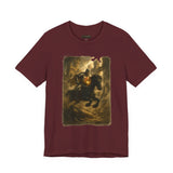 Medieval Knight On Horseback Fantasy Art Unisex Heavy Cotton Tee Epic Warrior Adventure Graphic Shirt Heroic Battle Scene Streetwear Bold Artistic Design
