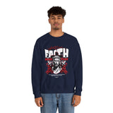 Faith Over Fear Jesus Crown Of Thorns Unisex Heavy Blend Crewneck Sweatshirt Christian Graphic Bold Religious Streetwear Motivational Bible Verse Pullover