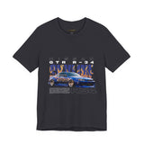 Blue Flame Street Racing Car Graphic Unisex Heavy Cotton Tee Bold Drift Style Automotive Streetwear Shirt