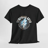 Temporal Echo Lightning Globe Graphic Unisex Heavy Cotton Tee Bold Streetwear Past Present Future Inspired T-Shirt