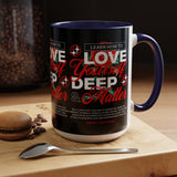 Love Yourself Deep Accent Coffee Mug 11oz 15oz Self Love Motivational Quote Cup Rose Graphic Positive Affirmation Daily Inspiration Empowerment Gift Mug