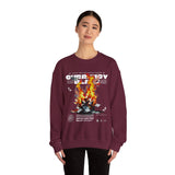 Currency Blaze Burning Money Graphic Unisex Heavy Blend Crewneck Sweatshirt Bold Streetwear Flame Cash Statement Urban Pullover
