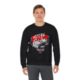 Attire Power Unisex Heavy Blend Crewneck Sweatshirt Graphic Pullover Black Hustler Money Stack Design Wealth Streetwear Bold Entrepreneur Alpha Mindset Financial Success Fashion