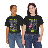 The Charmer Unisex Heavy Cotton Tee Futuristic Butterfly Graphic Streetwear Neon Cyber Aesthetic Artistic Fashion Statement T Shirt