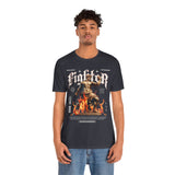 Fighter Graphic Unisex Jersey Short Sleeve Tee Premium Motivational Statue Art T Shirt Resilience Strength Victory Streetwear