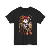 Rasta Lion Unisex Heavy Cotton Tee Bold Reggae Vibes Artistic Lion Headphones Design Cool Jamaican Streetwear Graphic TShirt Symbol of Strength Music and Freedom by KLASSORO