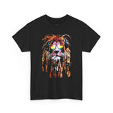 Rasta Lion Unisex Heavy Cotton Tee Bold Reggae Vibes Artistic Lion Headphones Design Cool Jamaican Streetwear Graphic TShirt Symbol of Strength Music and Freedom by KLASSORO
