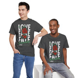 Love Fake Friendship Rose Graphic Unisex Heavy Cotton Tee Bold Statement Streetwear T Shirt Empowering Artistic Floral Design for Self Expression Perfect Gift for Friends Birthdays Parties Casual Wear