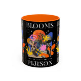Blooms Person Accent Coffee Mug 11oz 15oz Abstract Floral Head Artistic Colorful Modern Creative Design Black White Ceramic Tea Cup Streetwear Inspired Artistic Fashion Drinkware