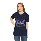 Blue Flame Street Racing Car Graphic Unisex Heavy Cotton Tee Bold Drift Style Automotive Streetwear Shirt