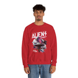 Aliens Exist UFO Graphic Unisex Heavy Blend Crewneck Sweatshirt Sci Fi Streetwear Alien Space Pullover