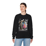 Sculptural Future Statue Art Graphic Unisex Heavy Blend Crewneck Sweatshirt Cosmic Greek Goddess Abstract Streetwear Pullover