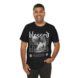 Blessed Angel Statue Graphic Unisex Jersey Short Sleeve Tee Gothic Streetwear Aesthetic Spiritual Bold Artistic Fashion T Shirt