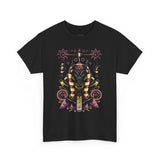 Anubis Balance God Unisex Heavy Cotton Tee Egyptian Mythology Streetwear Graphic T Shirt Bold Cosmic Art Design For Men And Women Perfect For Festivals Spiritual Wear And Fashion Lovers