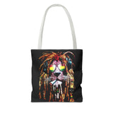 Rasta Lion Eco Tote Bag Vibrant Reggae Inspired Artistic Lion with Headphones Jamaican Island Style Bold Art Print Durable Cotton Canvas Bag for Music Lovers Travel or Daily Use by KLASSORO