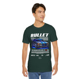 Bullet Blue Street Racing Artwork Unisex Heavy Cotton Tee High Performance Inspired Graphic Shirt For Car Lovers And Urban Streetwear Fans