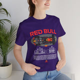 Formula One Style Open Wheel Racing Car Overhead Graphic Unisex Tee Motorsport Performance Streetwear Inspired By Red Bull Racing Colors High Speed Track Culture Design For Racing Fans