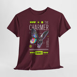 The Charmer Unisex Heavy Cotton Tee Futuristic Butterfly Graphic Streetwear Neon Cyber Aesthetic Artistic Fashion Statement T Shirt